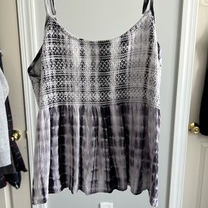 Blue tie dye tank top